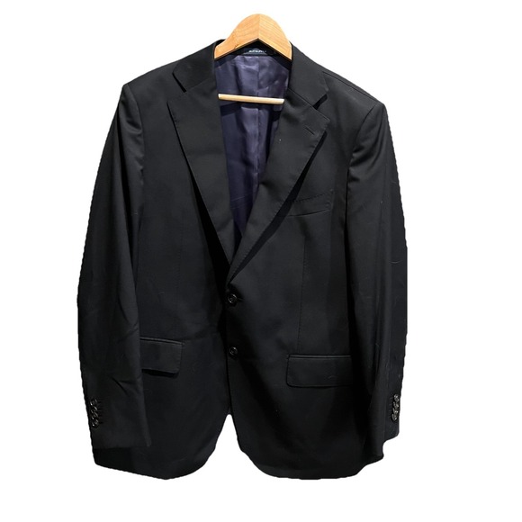 SuitSupply La Spalla Black 100% Wool Men's Sports Blazer Jacket Size 54